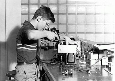 Anzick working in lab